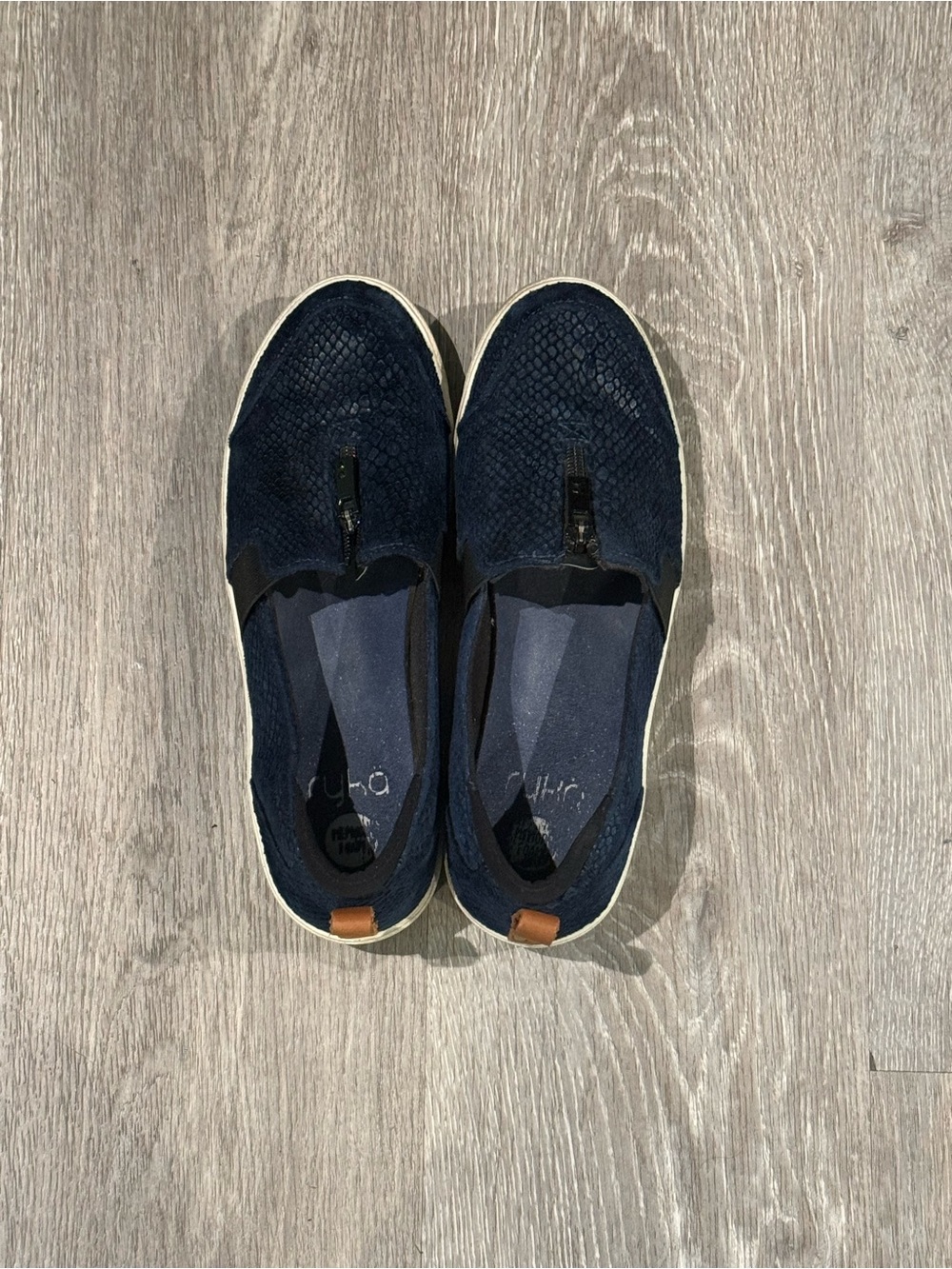 Ryka Navy Slip-On Loafers with Textured Upper